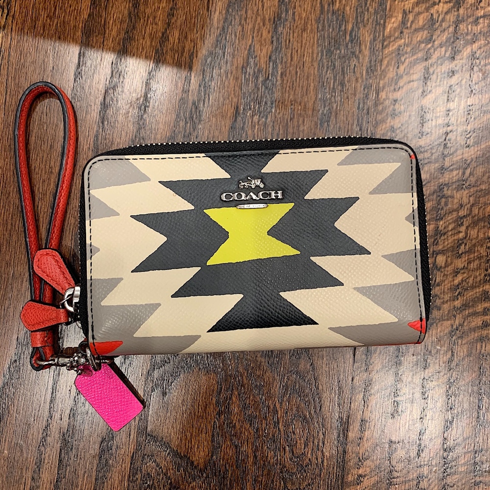 Double Pouch Coach Wristlet
